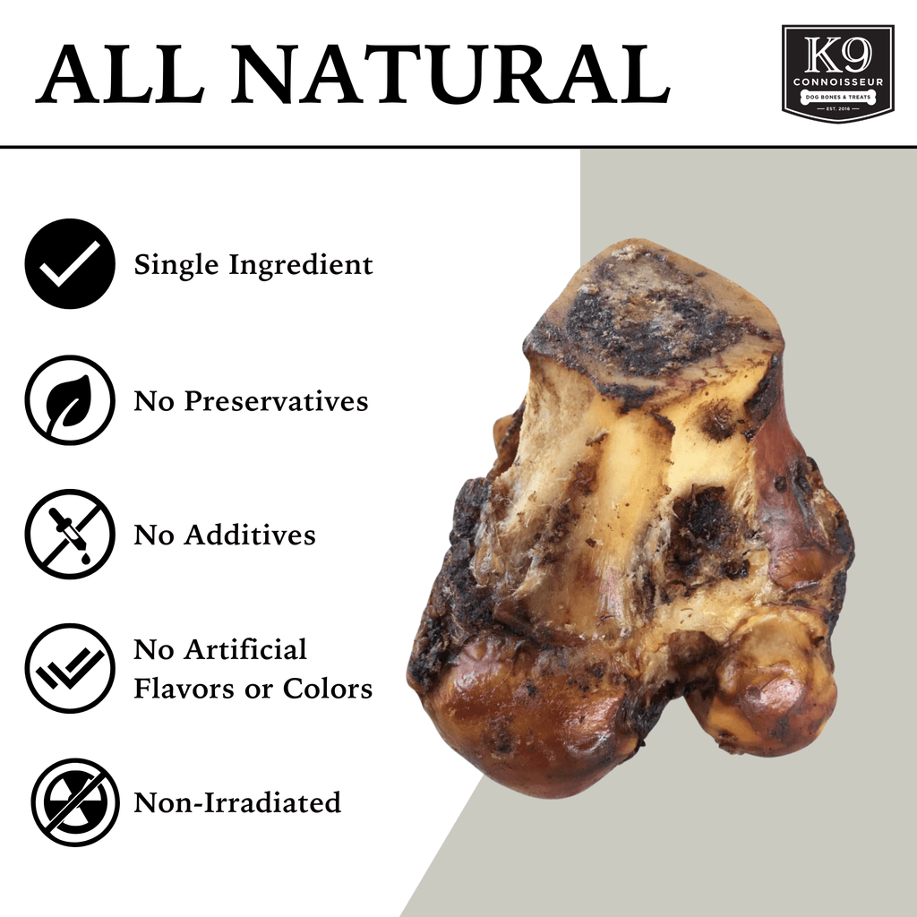 Knuckle - Meaty Marrow Filled Natural Dog Bones Made in USA for Large Aggressive Chewers Over 50 lbs - K9 Connoisseur