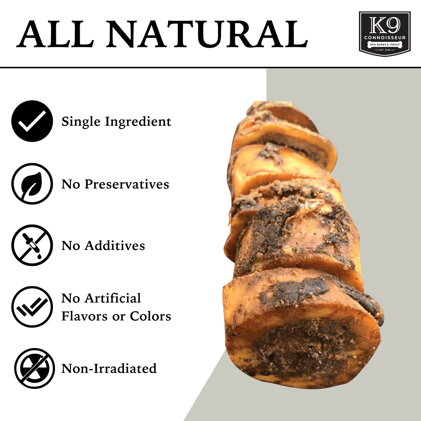 K9 Delights - Meaty Marrow Filled Natural Dog Bones Treats Made in USA for Small Dogs Upto 15 lb - K9 Connoisseur