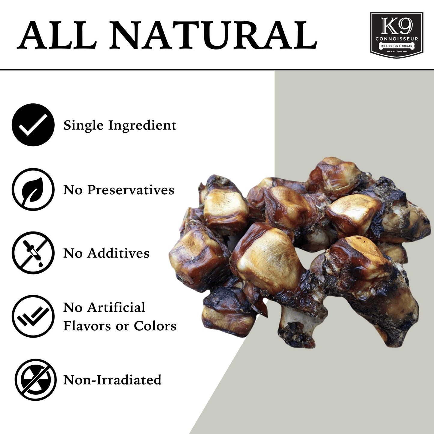 Beggar Bone - Meaty Marrow Filled Natural Dog Bones Made in USA for Medium & Large Dogs Up to 50 Lb - K9 Connoisseur