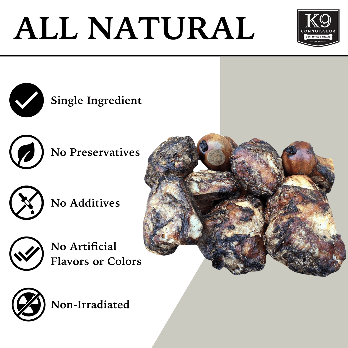 Contender - Meaty Marrow Filled Natural Dog Bones Made in USA for Large Aggressive Chewers Over 50 lb - K9 Connoisseur