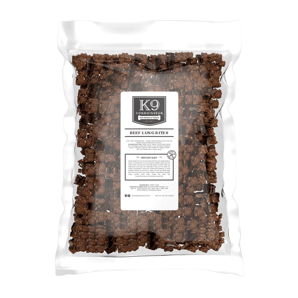 Lung Bites - Grain Free Natural Dog Treats Made in USA for Small, Medium, & Large Aggressive Chewers - K9 Connoisseur