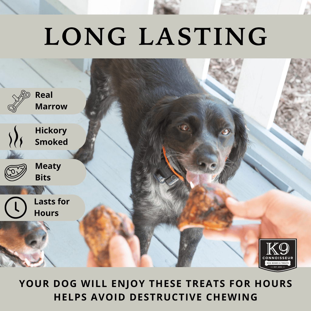 Beef Knee Caps - Meaty Long Lasting Dog Bones Made in USA for Small & Medium Dogs Upto 50 lb - K9 Connoisseur