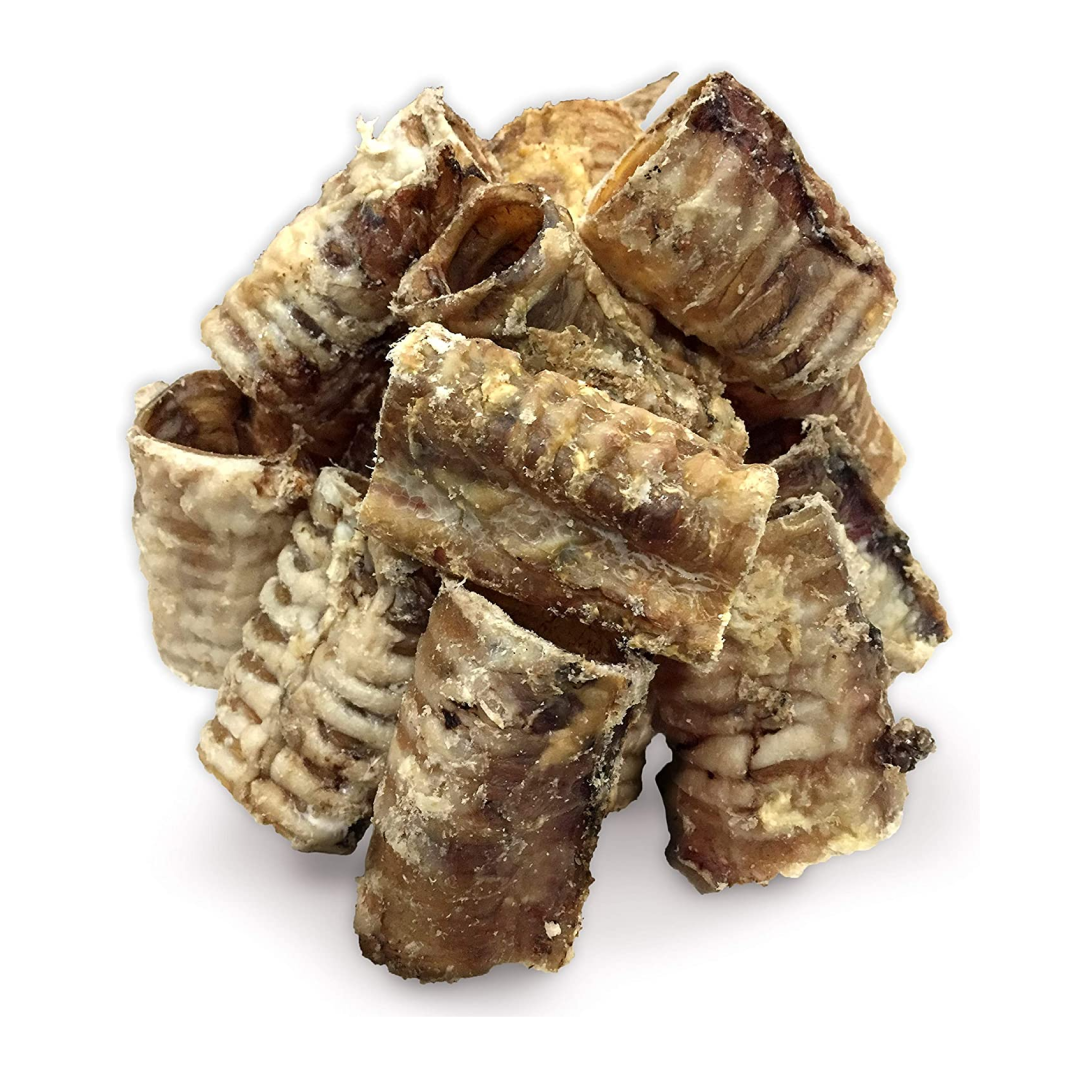 Beef Trachea Dog Chews- Grain Free Natural Dog Treats Made in USA for Small, Medium, Large Aggressive Chewers