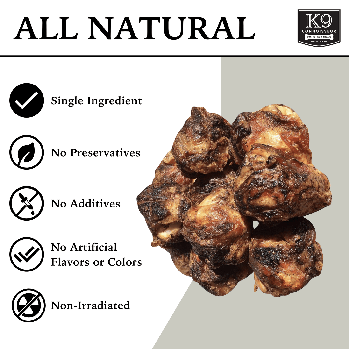 Beef Knee Caps - Meaty Long Lasting Dog Bones Made in USA for Small & Medium Dogs Upto 50 lb - K9 Connoisseur