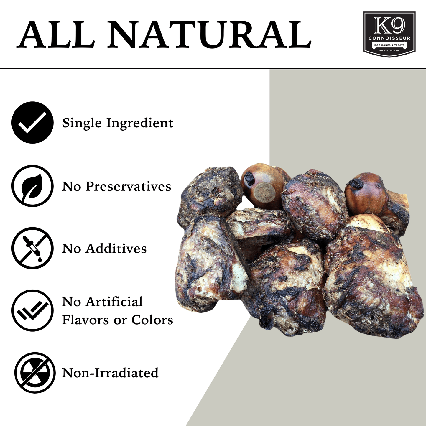 Contender - Meaty Marrow Filled Natural Dog Bones Made in USA for Large Aggressive Chewers Over 50 lb - K9 Connoisseur