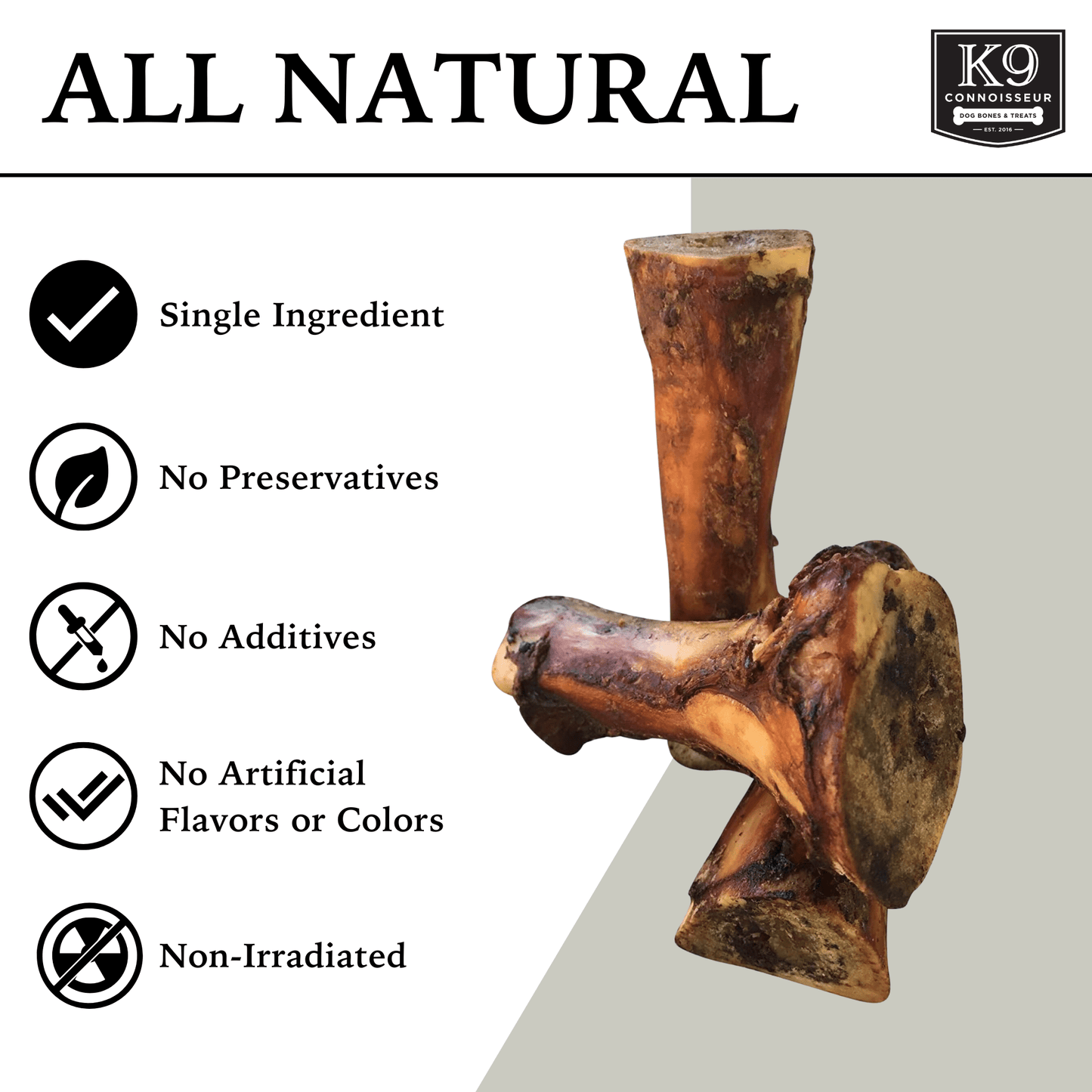 Champs - Meaty Marrow Filled Natural Dog Bones Made in USA for Large Aggressive Chewers Over 50 lb - K9 Connoisseur