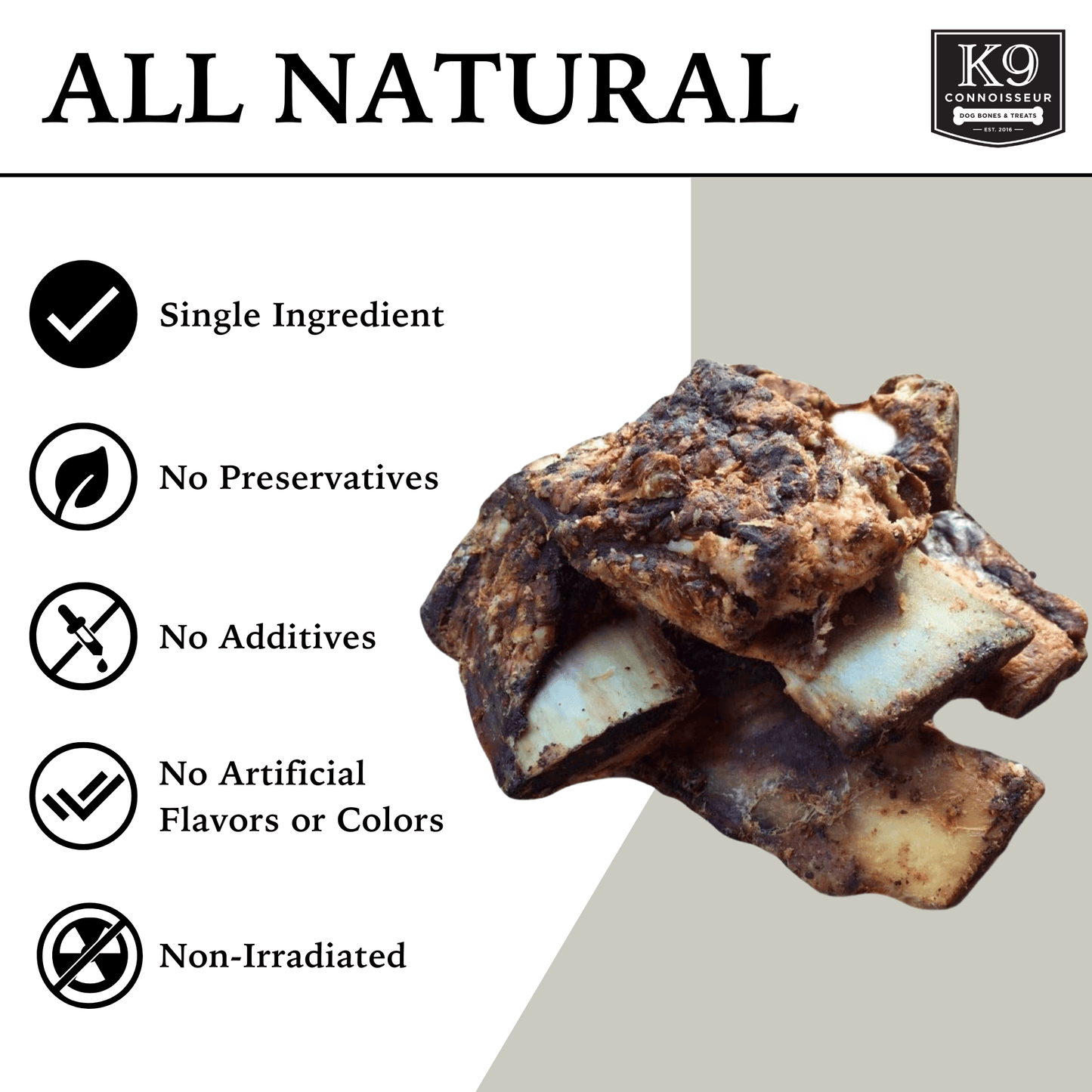 Riblets - 3 - 4 Inch Meaty Marrow Filled Natural Dog Bones Treats Made in USA for Small Dogs Upto 15 lb - K9 Connoisseur