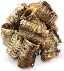 Beef Trachea Dog Chews- Grain Free Natural Dog Treats Made in USA for Small, Medium, Large Aggressive Chewers